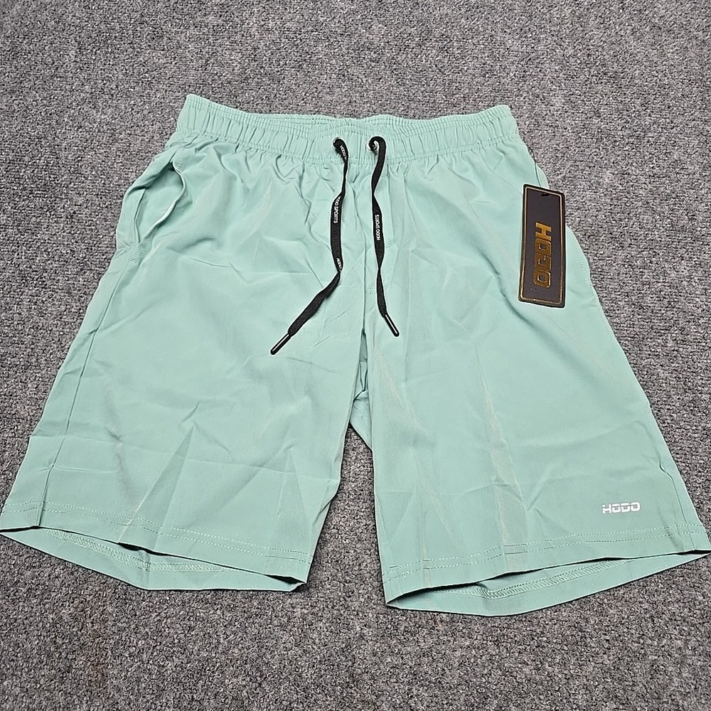 Athletic Shorts Mens Small Lined Drawstring  Polyester/Spandex Light Green Hodo